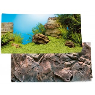 Decorazione sfondo Poster 1 XL Juwel 150 x 60cm doppia serigrafia piante roccia